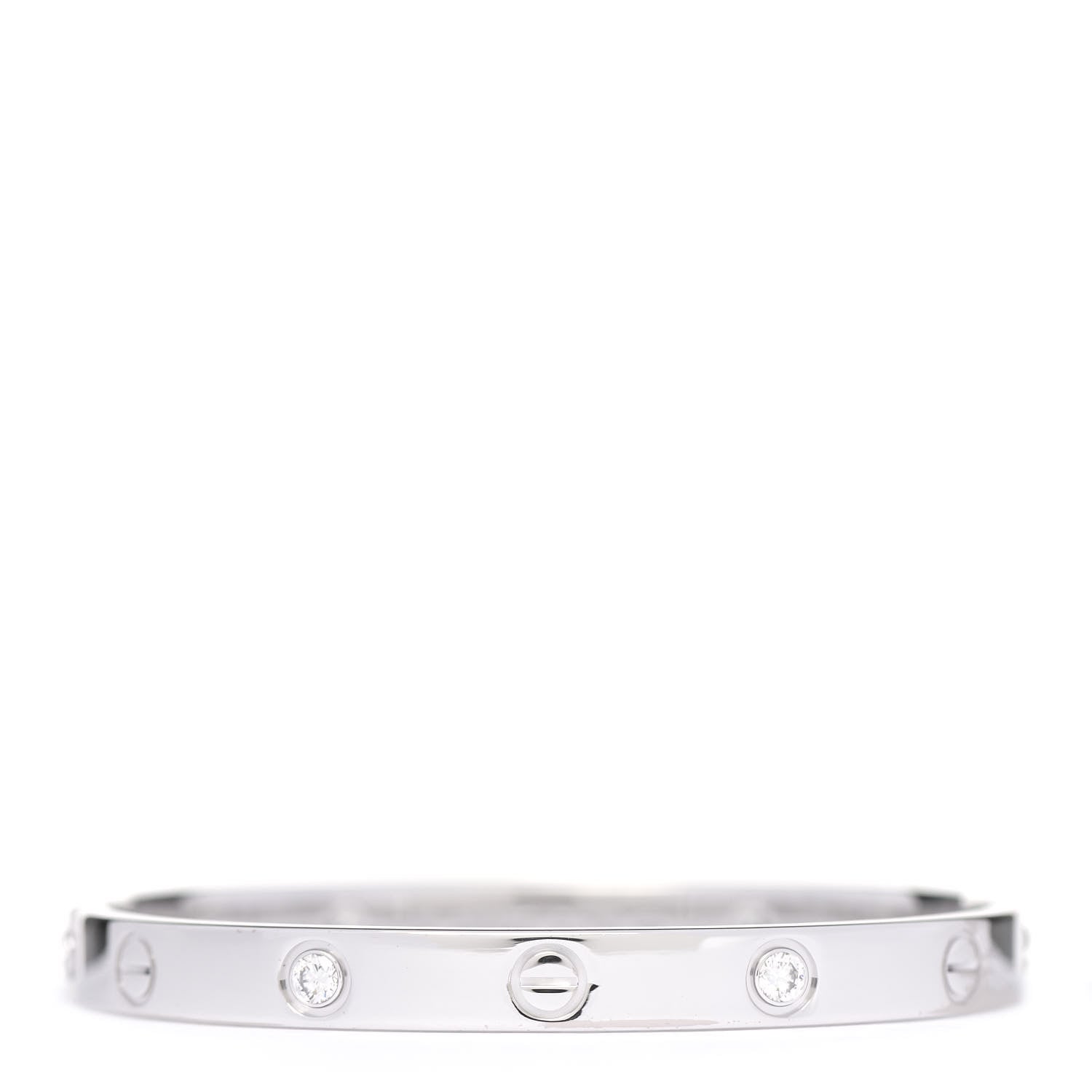 Cartier 18K White Gold 4 Diamond LOVE Bracelet 16 1 of 5