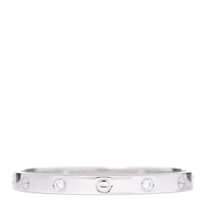 Cartier 18K White Gold 4 Diamond LOVE Bracelet 16 1 of 5