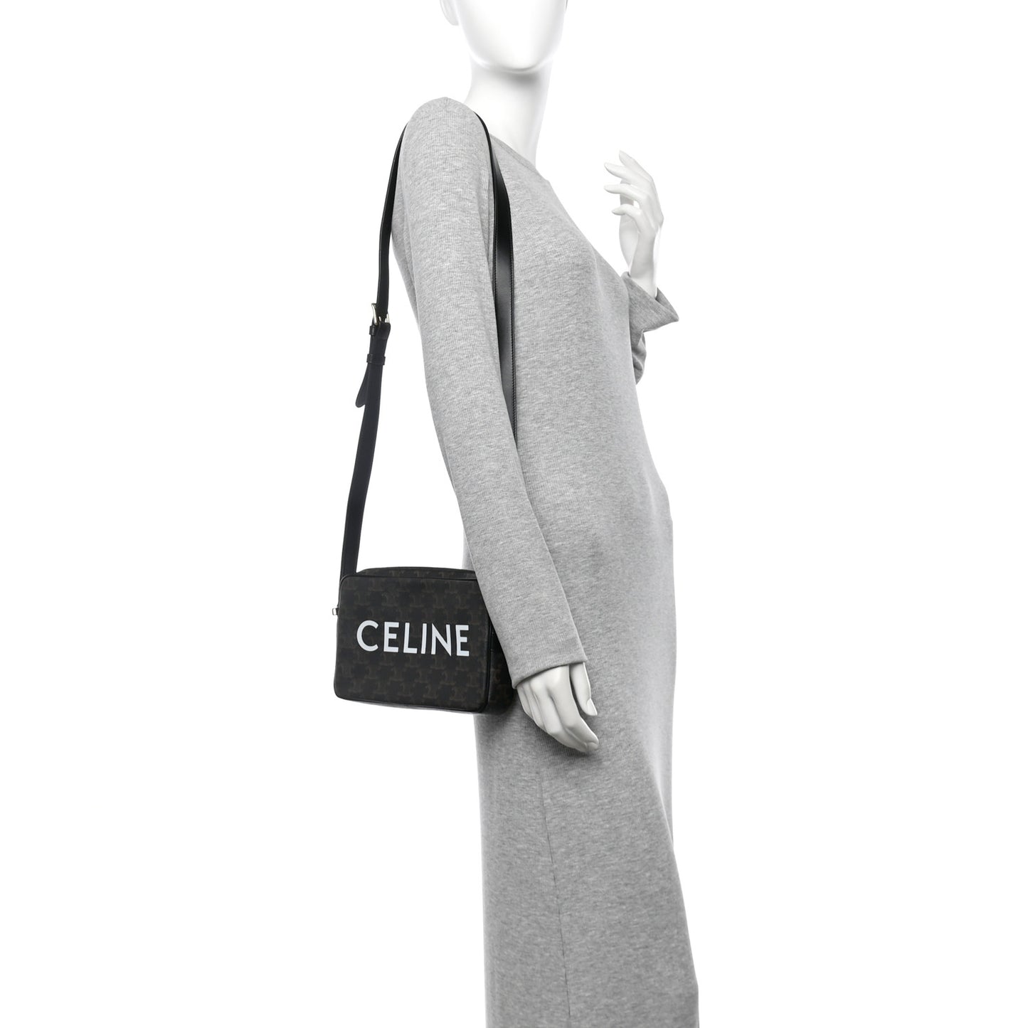 Triomphe Canvas Medium Messenger Bag Black