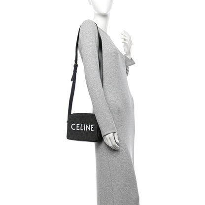 Celine Triomphe Canvas Medium Messenger Bag Black 2 of 10