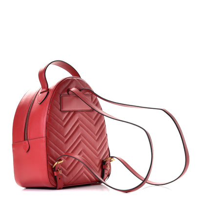 Gucci Calfskin Matelasse GG Marmont Dome Backpack Hibiscus Red 5 of 6