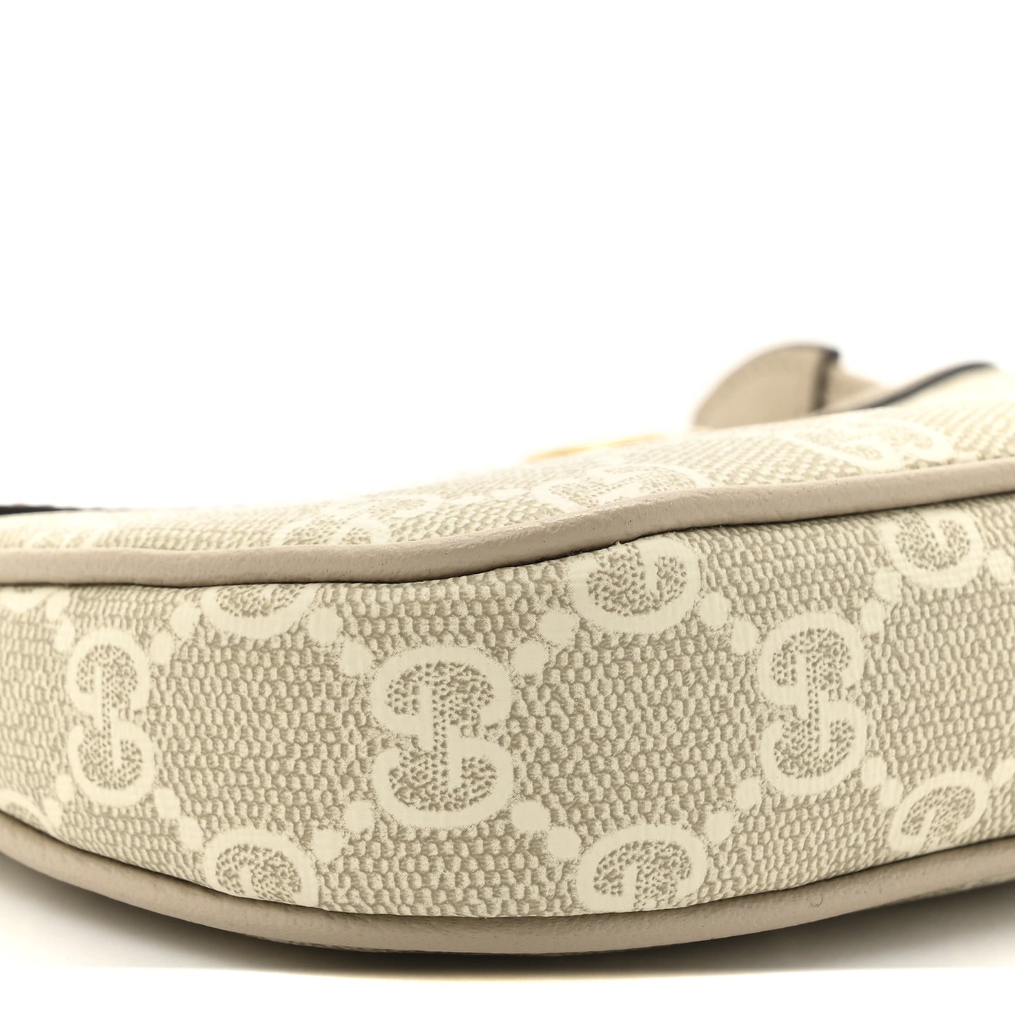 GG Supreme Monogram Textured Dollar Calfskin Web Mini Ophidia GG Handbag Beige Mystic White Oatmeal