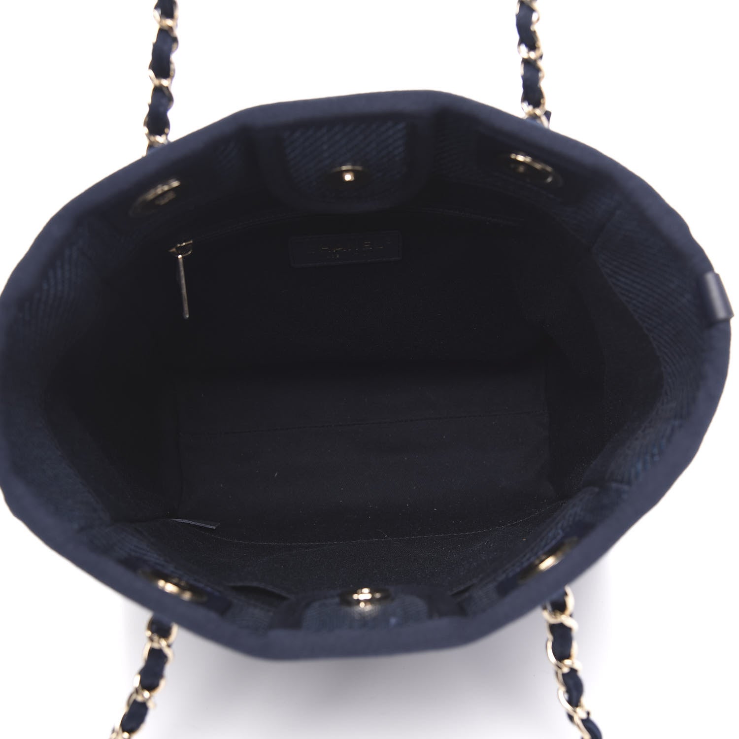 Chanel Canvas Mini Deauville Tote Navy Blue 5 of 11