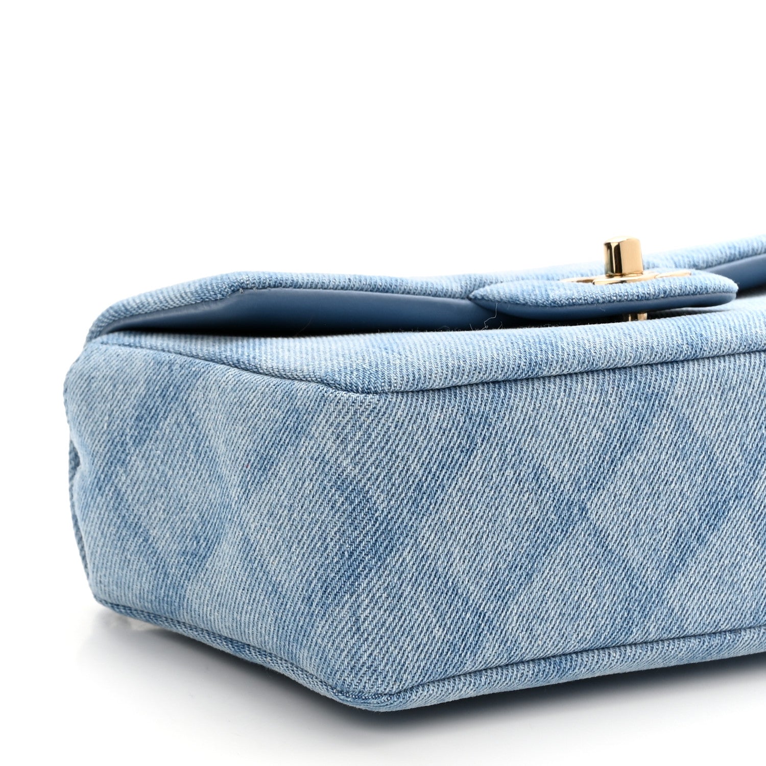Chanel Printed Denim Quilted Mini Rectangular Flap Light Blue 9 of 11