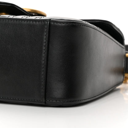 Gucci Calfskin Matelasse Mini GG Marmont Top Handle Shoulder Bag Black 10 of 13