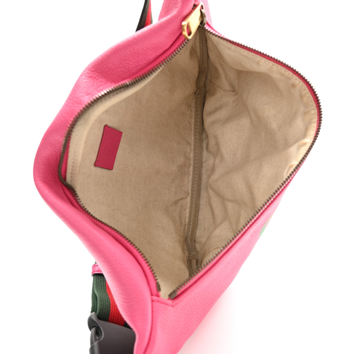 Grained Calfskin Small Logo Belt Bag Box Pink Green