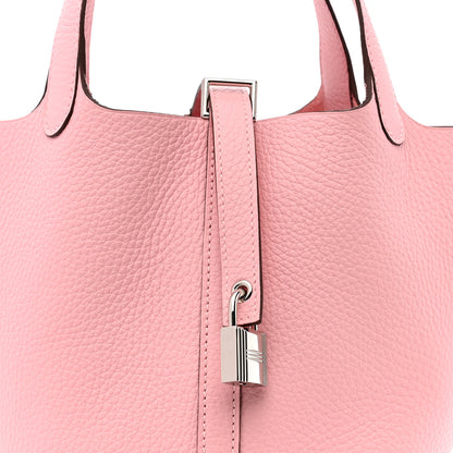 Hermes Taurillon Clemence Picotin Lock 18 PM Rose Sakura 8 of 11