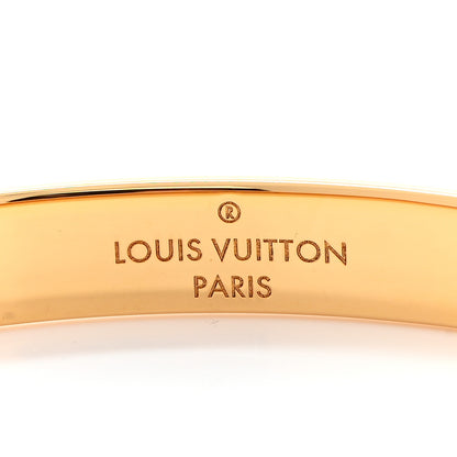 Louis Vuitton Brass Crystal Monogram Nanogram Strass Cuff M Gold 4 of 8