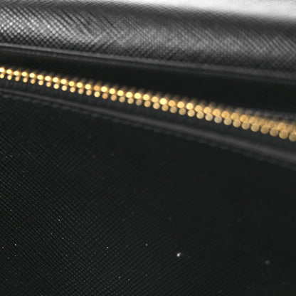 Prada Saffiano Metal Bar Flap Wallet Black 8 of 9