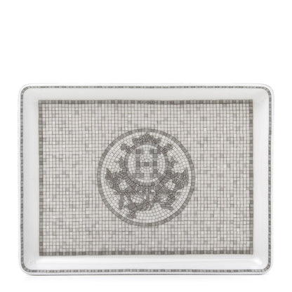 Hermes Porcelain Mosaique Au 24 Sushi Plate Platine 1 of 5