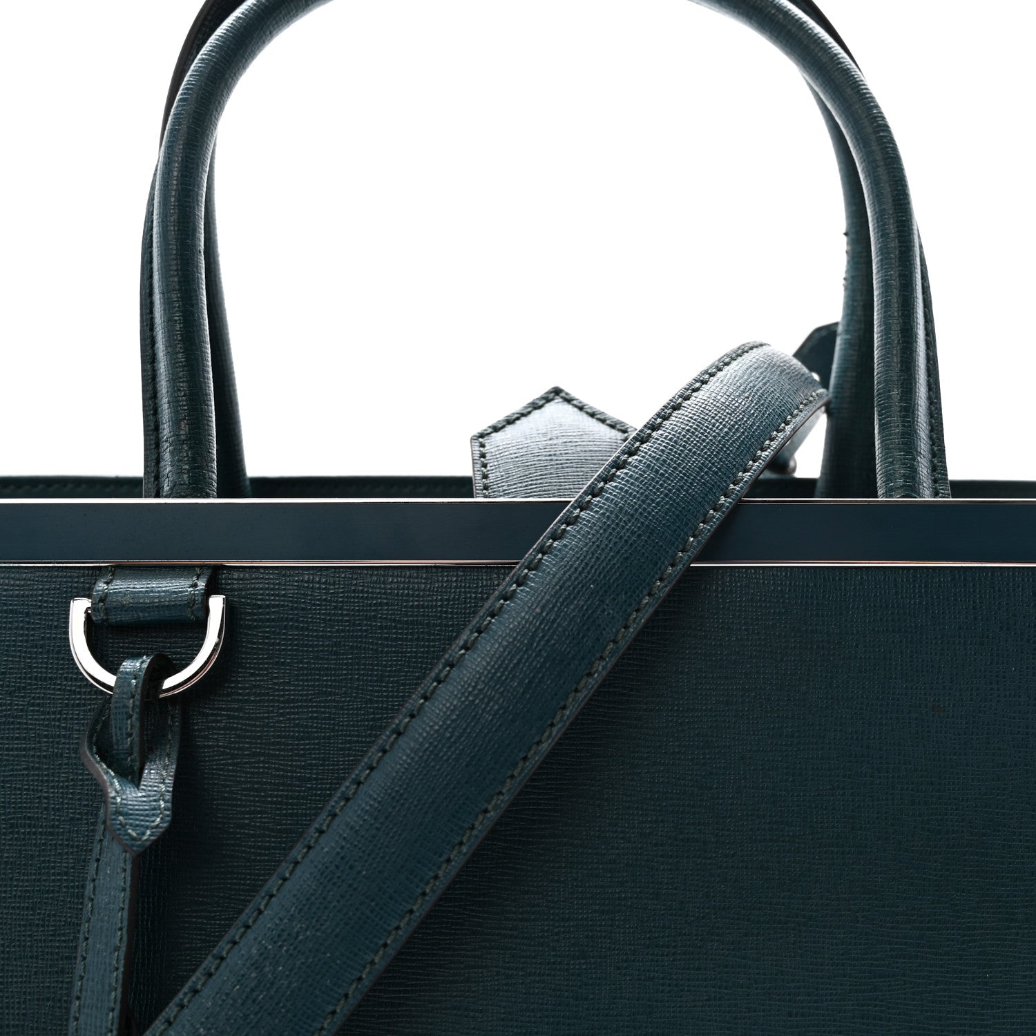 Fendi Vitello Elite Regular 2Jours Tote Oceano 8 of 10