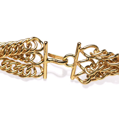 Chanel Multi Strand Chain Leo Lion Sun Medallion Necklace Gold 4 of 4