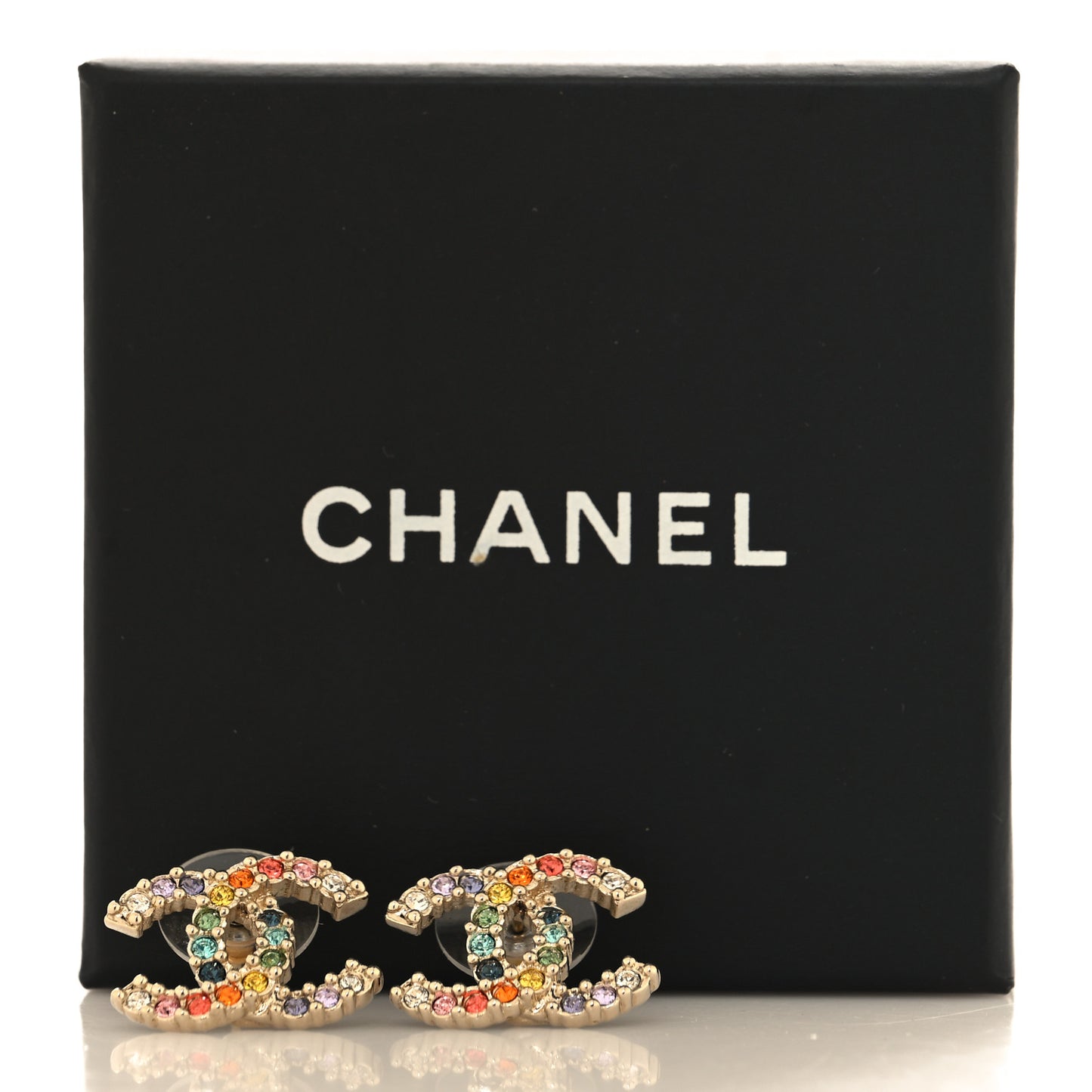 Crystal Over The Rainbow CC Earrings Gold Multicolor