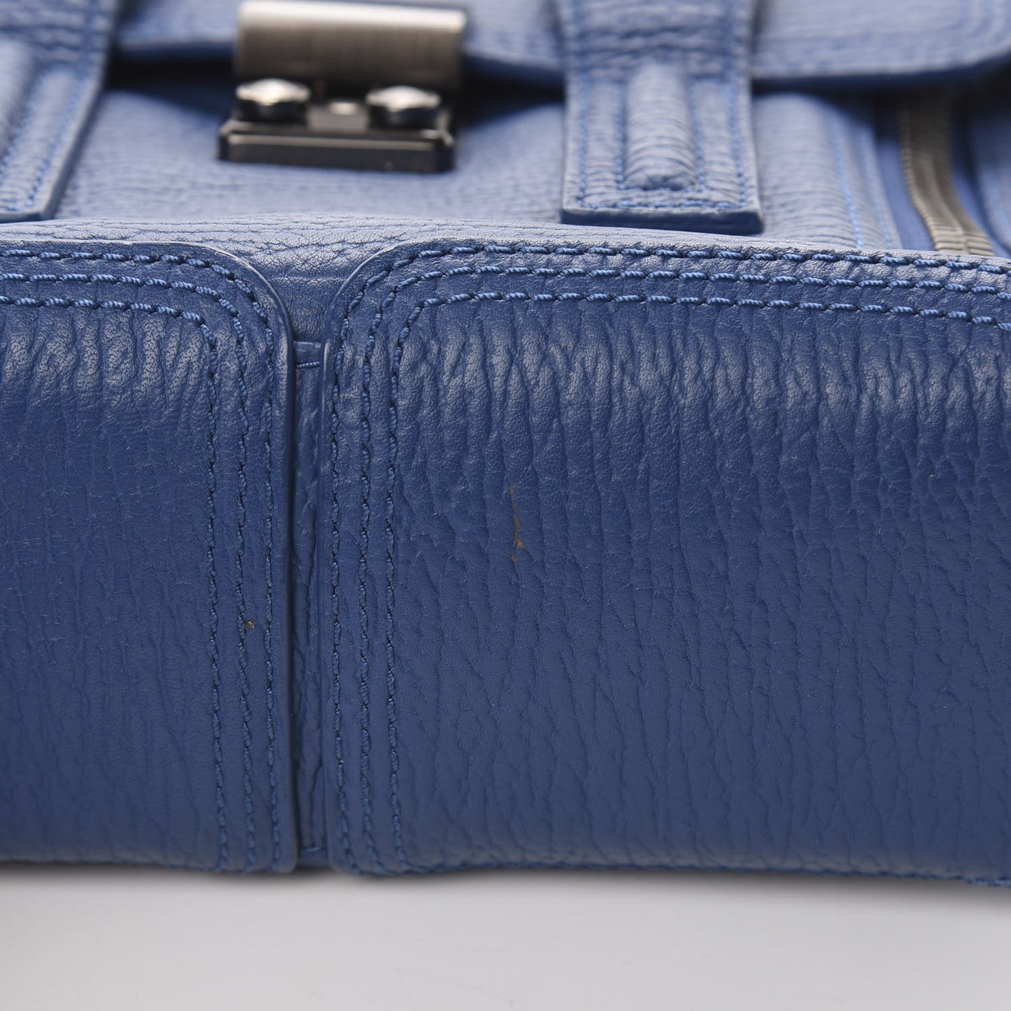 3.1 Textured Calfskin Mini Pashli Satchel Cobalt