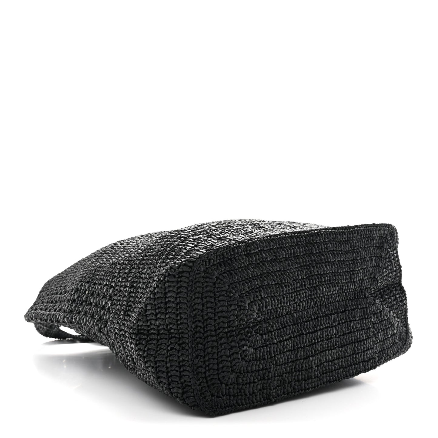Raffia Monogram Le 5 A 7 Medium Tote Black