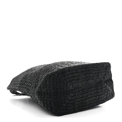 Saint Laurent Raffia Monogram Le 5 A 7 Medium Tote Black 4 of 10