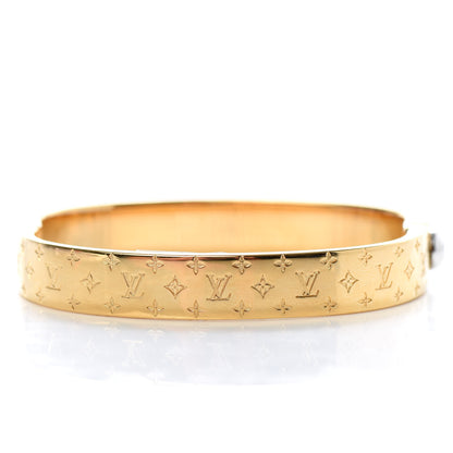 Louis Vuitton Brass Monogram Nanogram Cuff S Gold 3 of 5