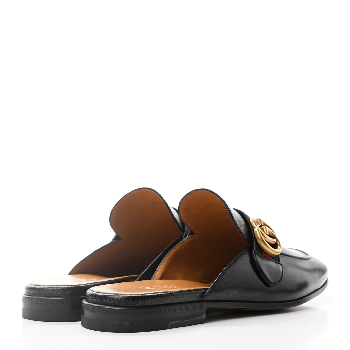 Goatskin Web GG Mens Princetown Slippers 6.5 Black
