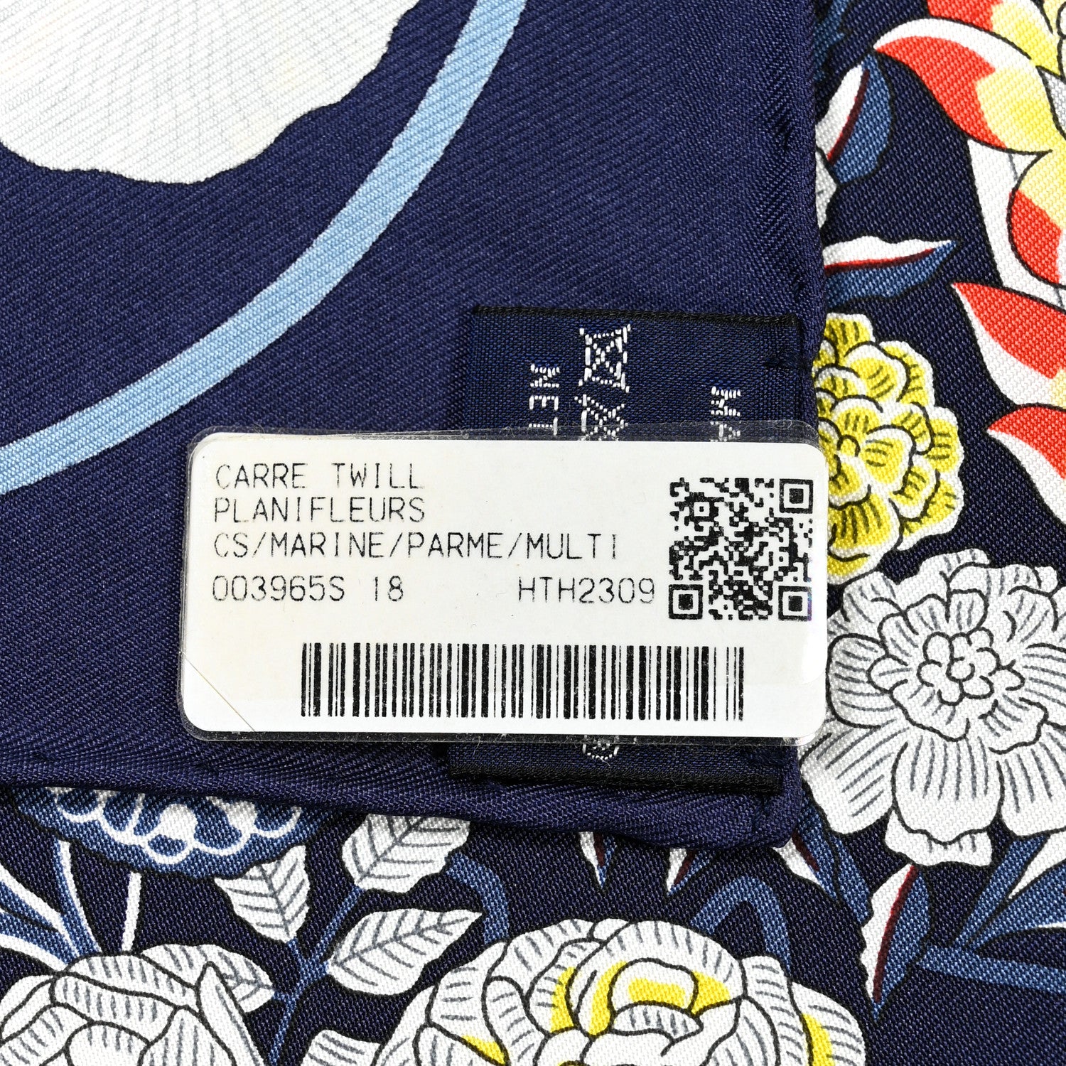 Hermes Silk Planifleurs Scarf 90 Marine 4 of 4