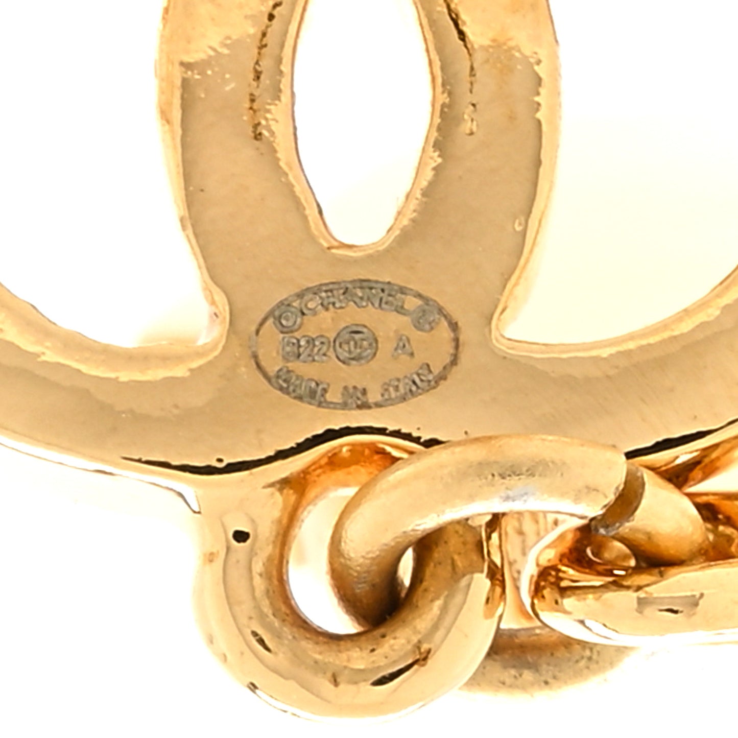 Metal CC Rue Cambon Drop Earrings Gold