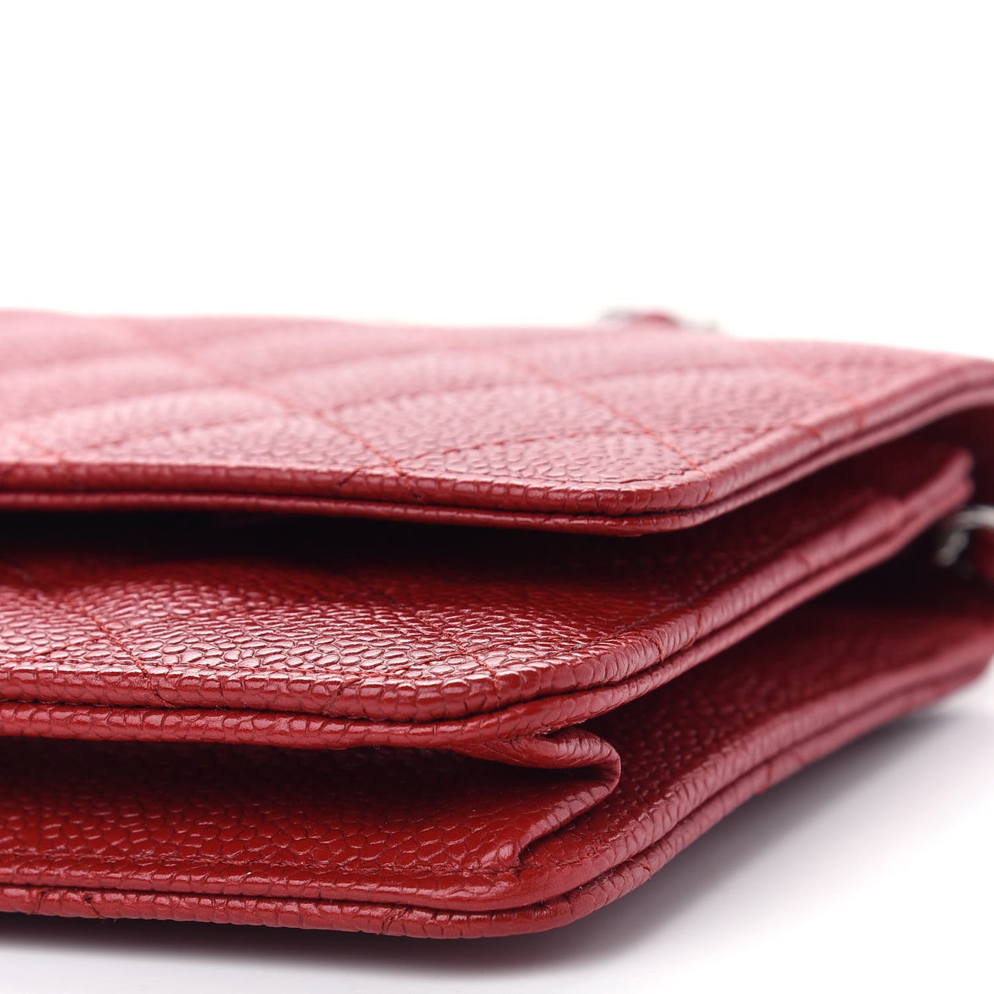 Caviar Quilted Wallet On Chain WOC Red