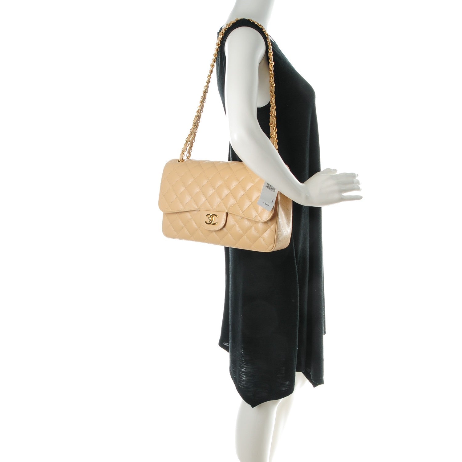 Chanel Caviar Quilted Jumbo Double Flap Beige Clair 2 of 8