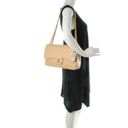 Chanel Caviar Quilted Jumbo Double Flap Beige Clair 2 of 8