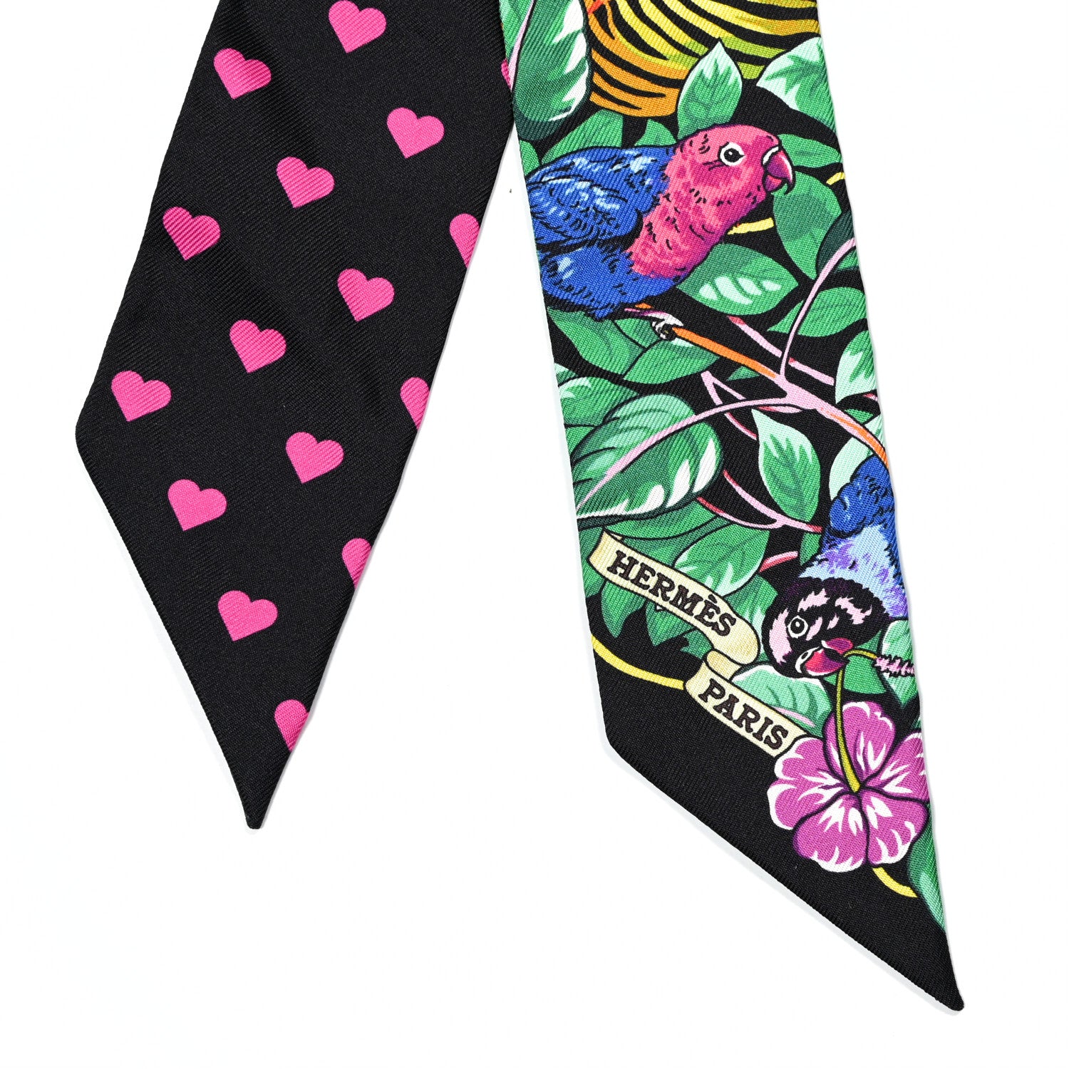 Hermes Silk Jungle Love Love Twilly Black Vert Rose Vif 2 of 4