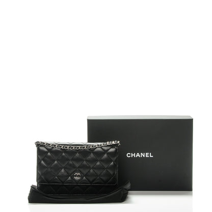 Chanel Lambskin Quilted Wallet On Chain WOC Black 8 of 8