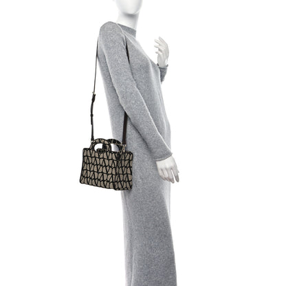 Valentino Garavani Toile Iconographe Goatskin Mini Le Troisieme Shopping Bag Naturale Black Fondant 2 of 8