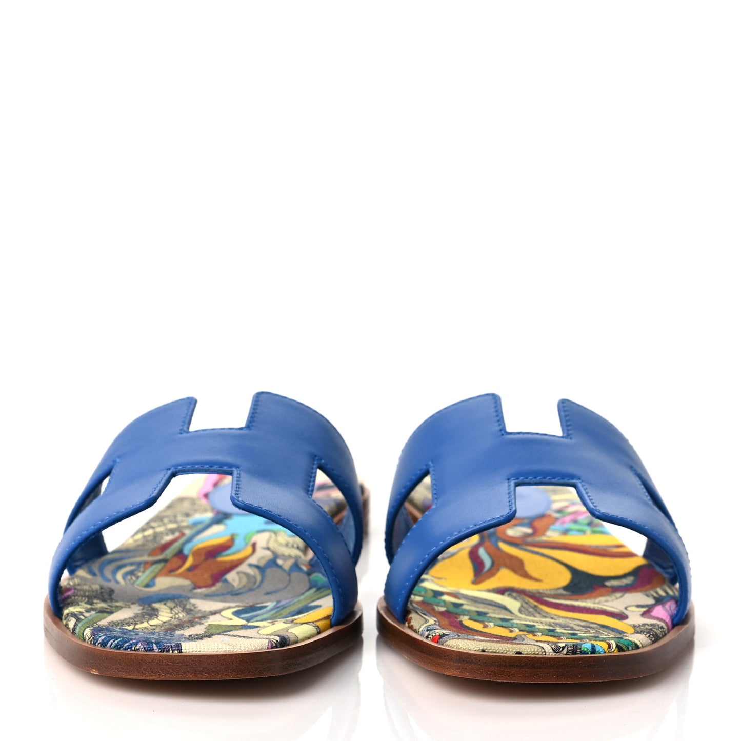 Calfskin Oran Sandals 37 Bleu Zanzibar
