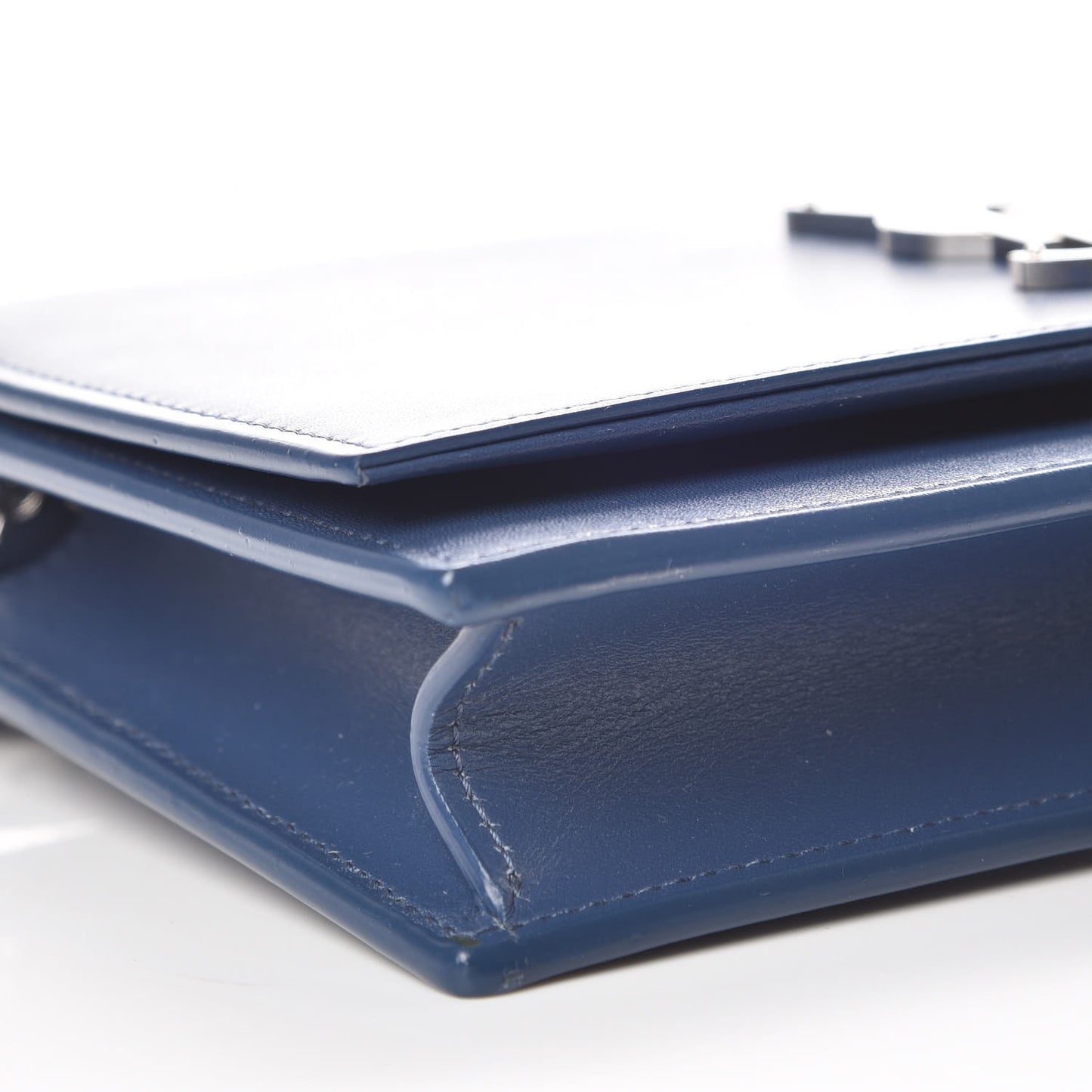 Smooth Calfskin Classic Monogram Kate Tassel Chain Wallet Denim