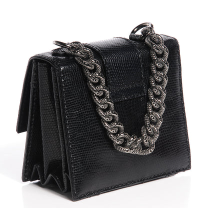 Valentino Garavani Lizard Va Va Voom Crystal Stud Shoulder Bag So Black 3 of 7