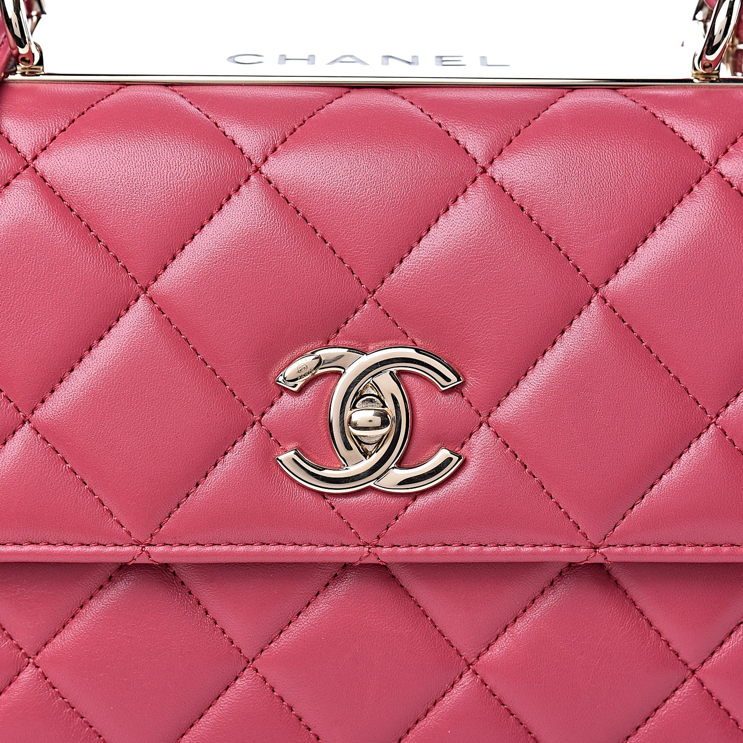 Chanel Lambskin Quilted Small Trendy CC Dual Handle Bag Dark Pink 10 of 10