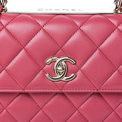 Chanel Lambskin Quilted Small Trendy CC Dual Handle Bag Dark Pink 10 of 10