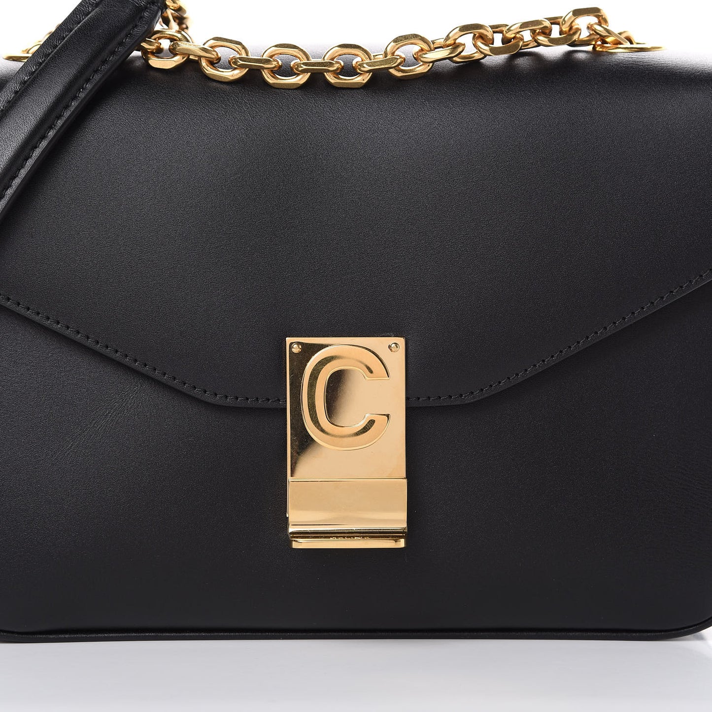 Shiny Calfskin Medium C Bag Black