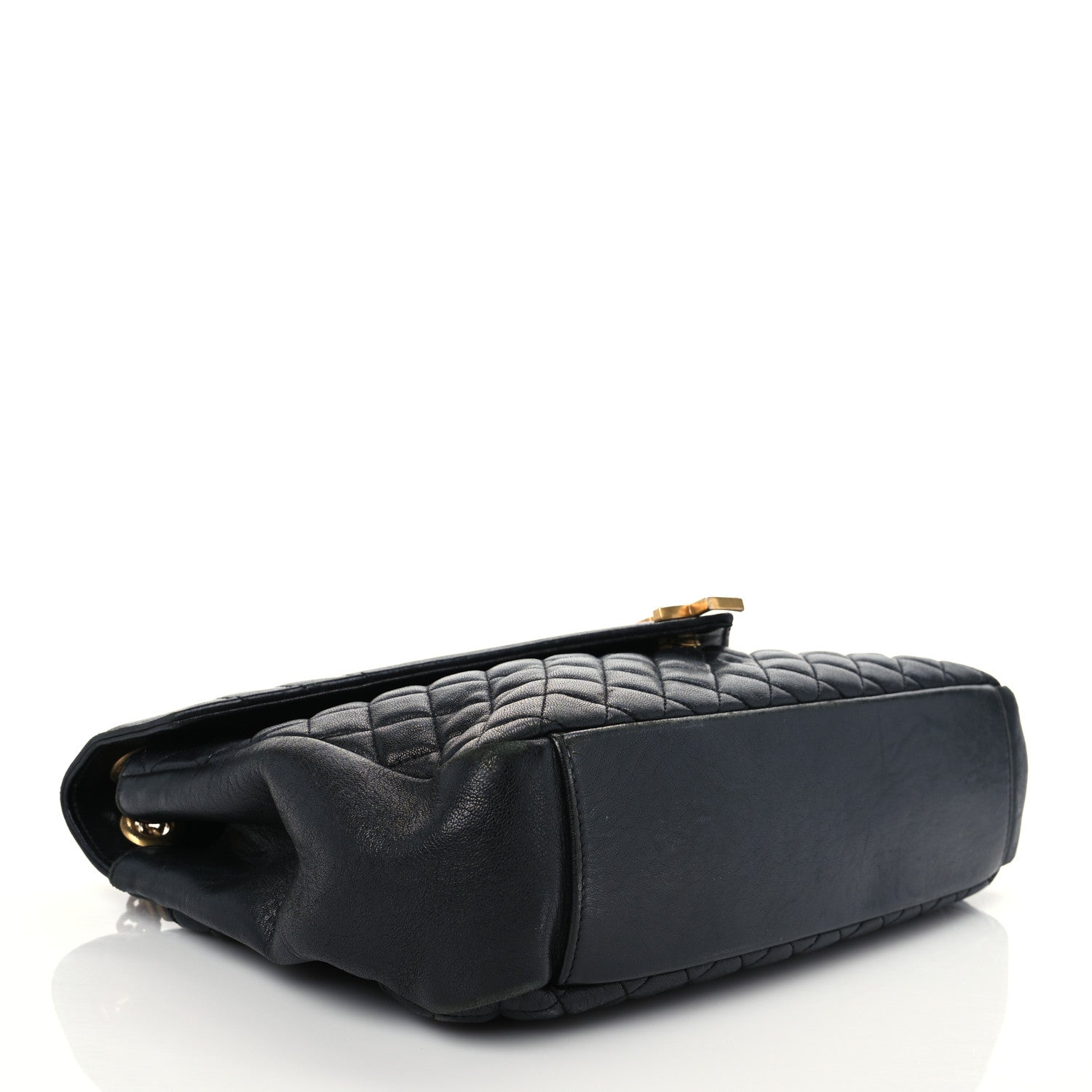 Saint Laurent Calfskin Mixed Matelasse Triquilt Large Monogram Satchel Black 3 of 9