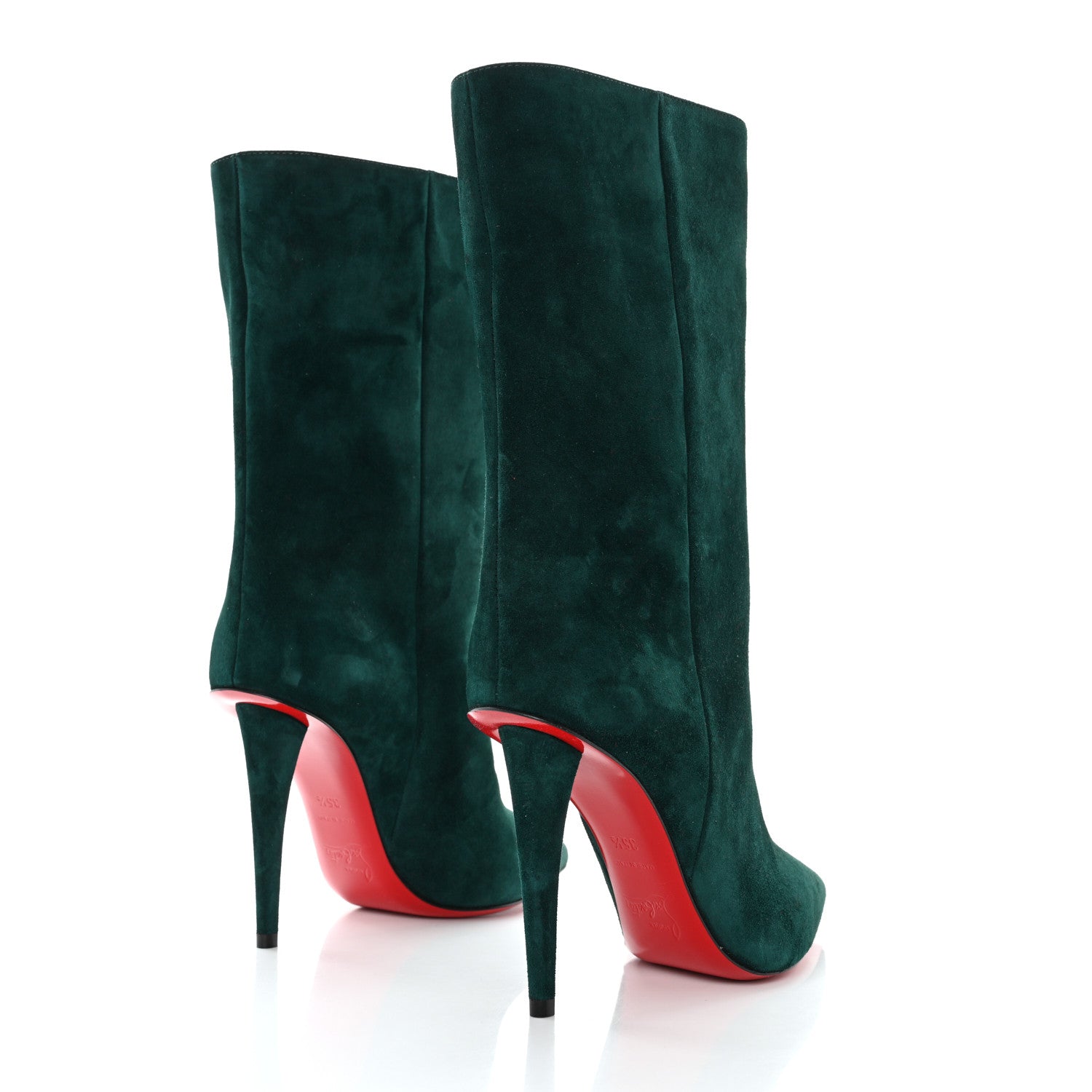 Christian Louboutin Veau Velours Astrilarge 100 Booties 35.5 Green 4 of 8