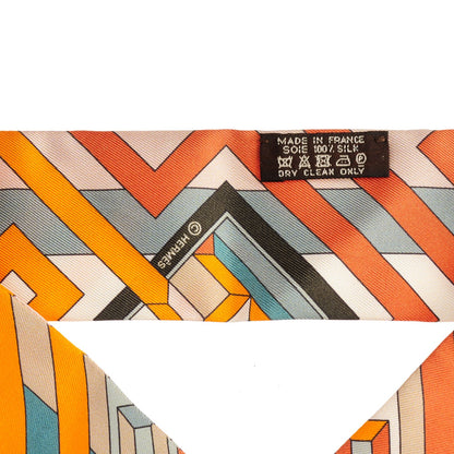 Hermes Silk Le Fil d'Ariane Twilly Jaune Doré Vert Rouge Clair 3 of 5