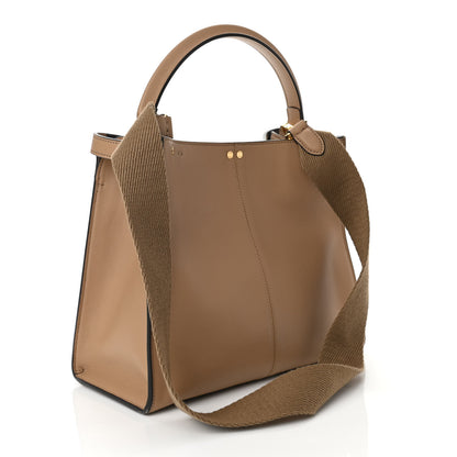Fendi Vitello Seta Nabuk Pequin Medium Peekaboo X-Lite Cuoio Tabacco Moro 3 of 10