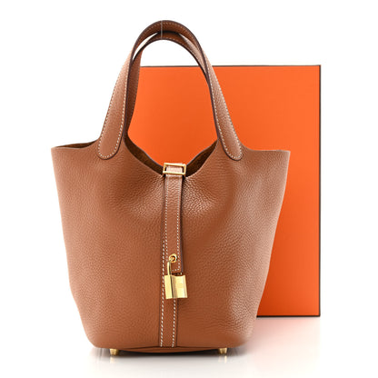 Hermes Taurillon Clemence Picotin Lock 18 PM Gold 11 of 11