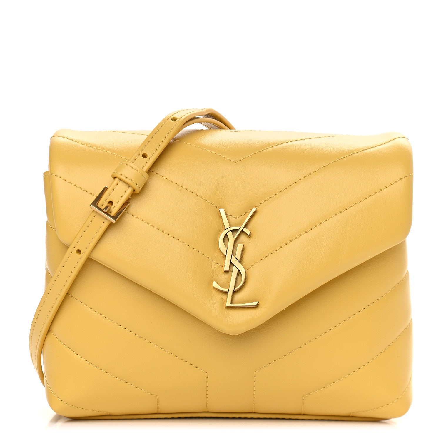 Saint Laurent Calfskin Y Quilted Monogram Toy Loulou Crossbody Bag Sunflower 1 of 9