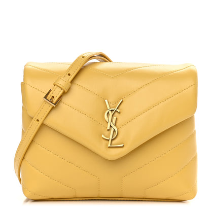 Saint Laurent Calfskin Y Quilted Monogram Toy Loulou Crossbody Bag Sunflower 1 of 9