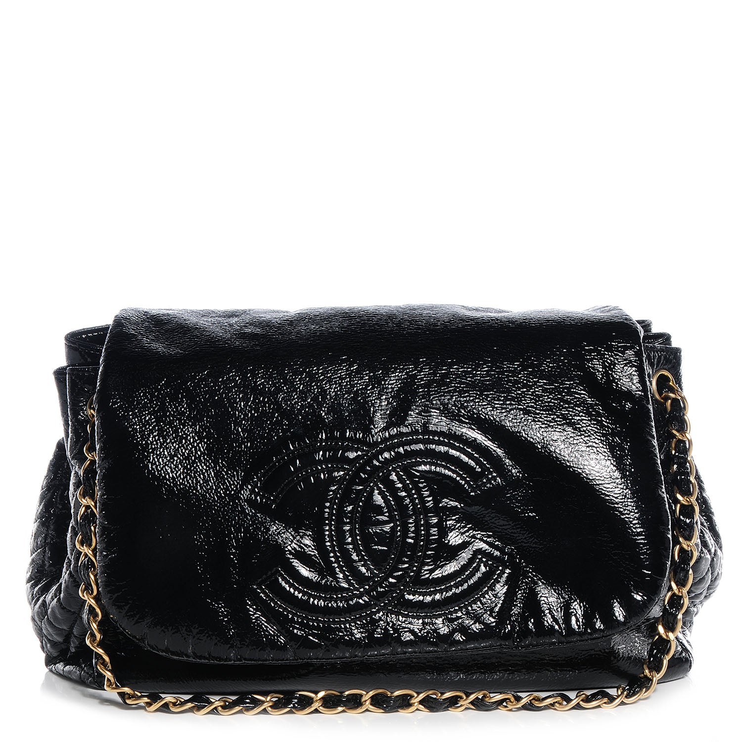 Chanel Vinyl Rock and Chain Large Flap Black 1 of 7
