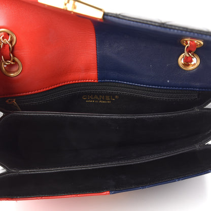 Chanel Lambskin Quilted Colorblock Pagoda Flap Black White Red Navy 5 of 10