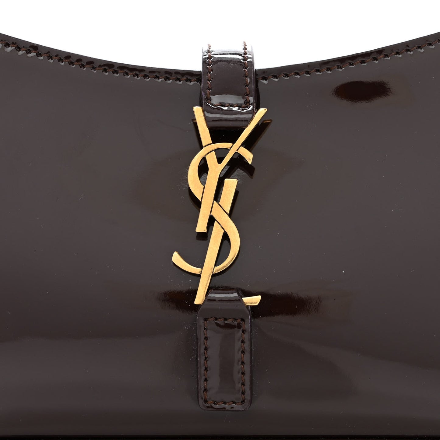 Patent Calfskin Le 5 A 7 Mini Hobo Spicy Chocolate