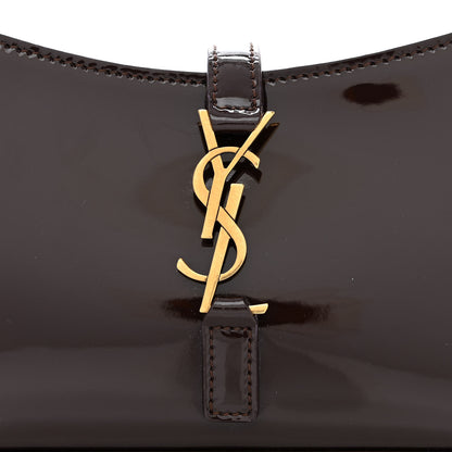 Saint Laurent Patent Calfskin Le 5 A 7 Mini Hobo Spicy Chocolate 8 of 10