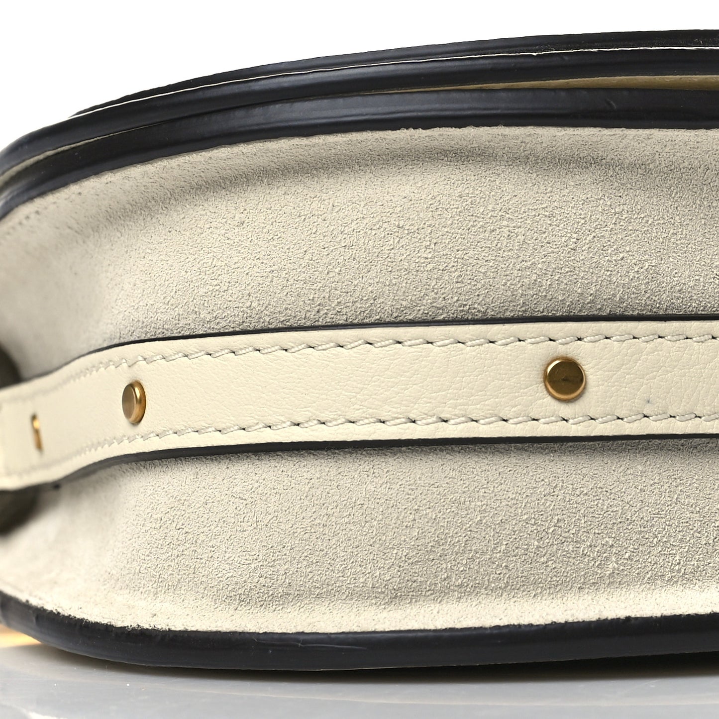 Calfskin Suede Small Nile Bracelet Bag Off White