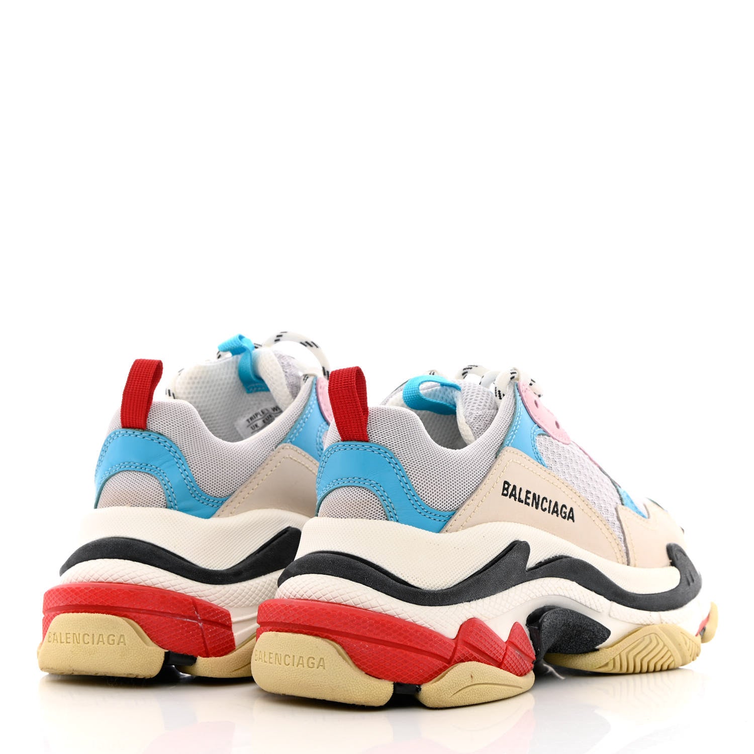 Balenciaga Fabric Mesh Womens Triple S Sneakers 36 White Blue Pink 4 of 8