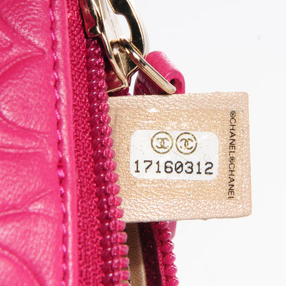 Chanel Lambskin Camellia Embossed Key Holder Case Fuchsia 5 of 7